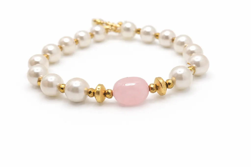 Pearl and Rose Quartz Bracelet